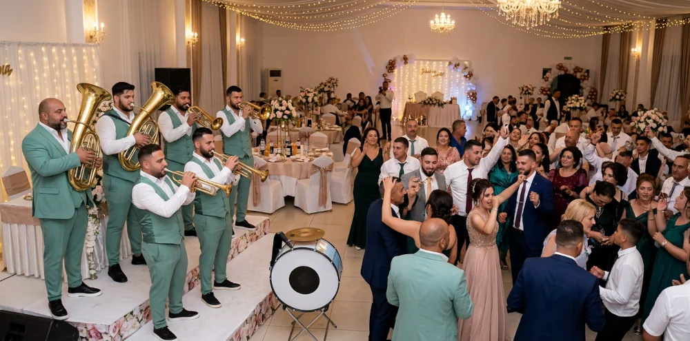 Trubači u sali za svadbe